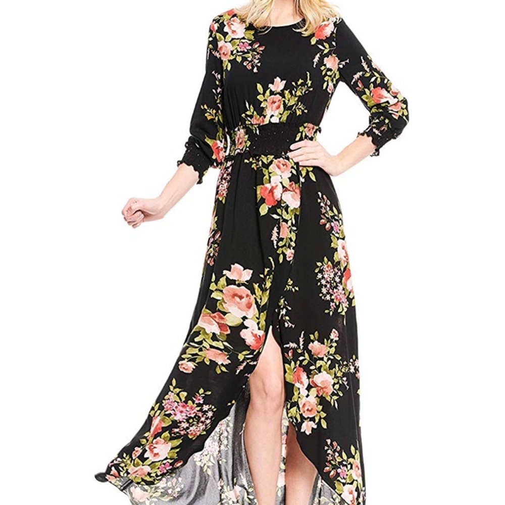 Floral boho maxi dress